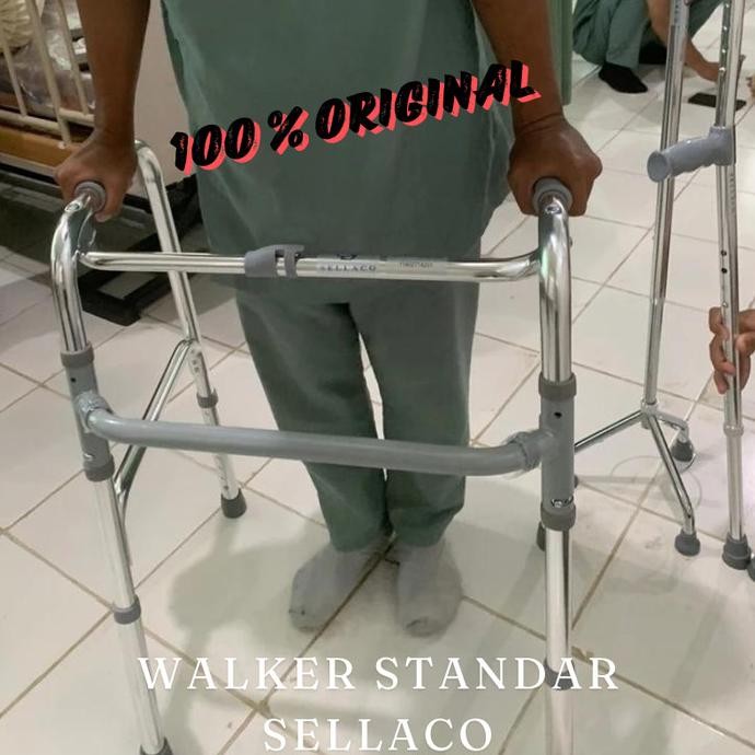 Alat Bantu Jalan Tongkat Walker Kaki 4 Kruk/Walker Tanpa Roda