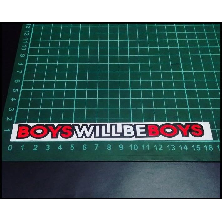 

BEST DEAL CUTTING STICKER BOYS WILL BE BOYS MERAH FLUO !!