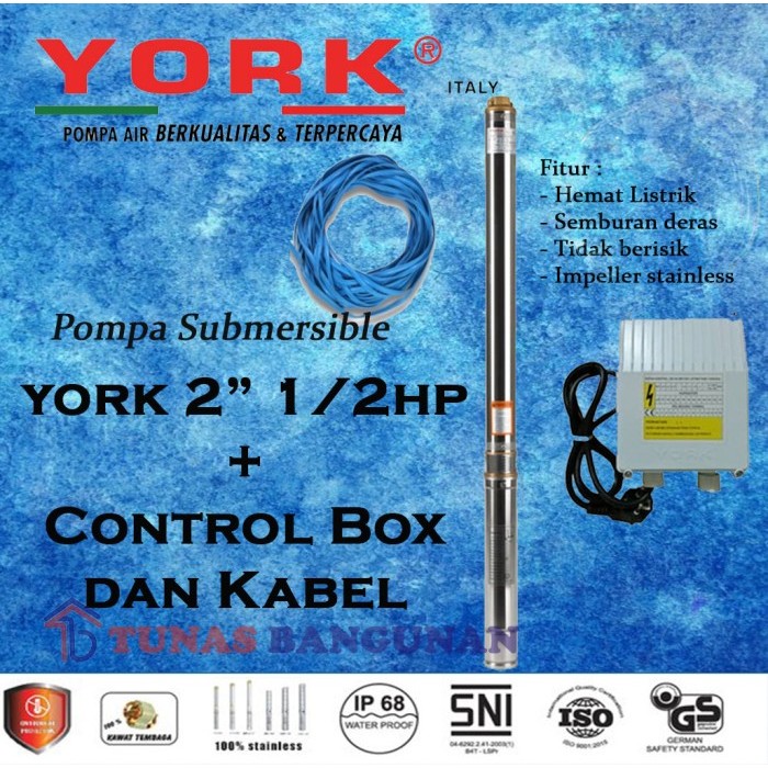 NEW POMPA SUBMERSIBLE YORK 2" 1/2HP + Kabel