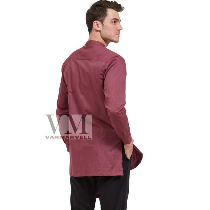 Promo VM Baju Koko Merah Maroon Gamis Panjang COD