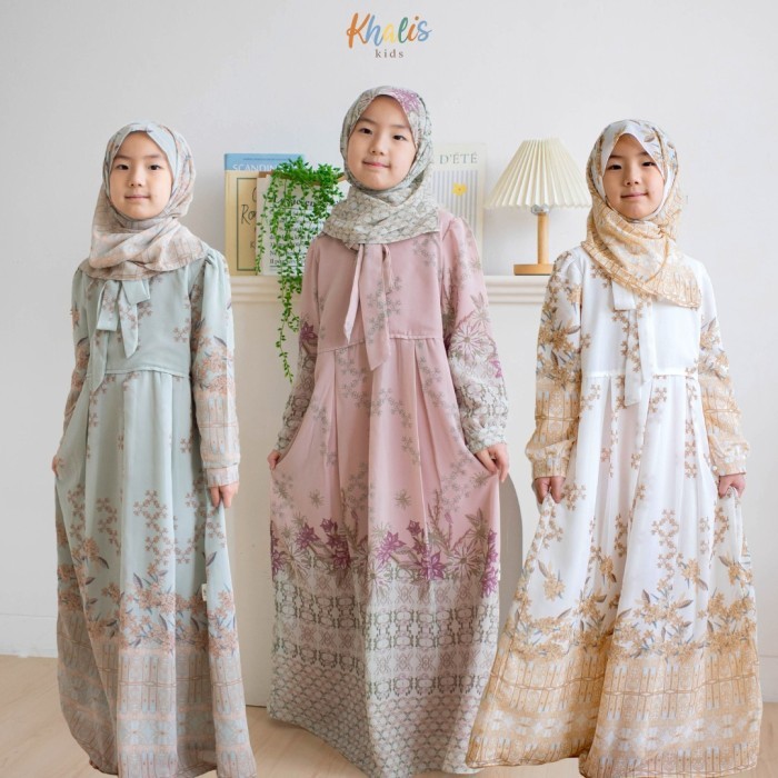 TERPERCAYA [Khalis Kids] Alisa Dress Gamis / Baju Dress Gamis Anak Perempuan