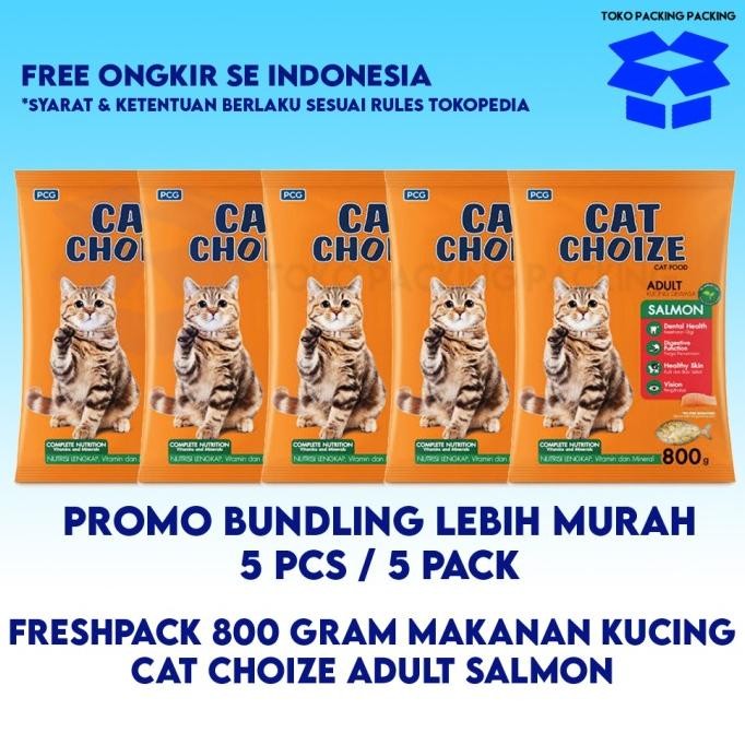 

[ BUNDLING] MAKANAN KUCING CAT CHOIZE ADULT SALMON X 5 PCS ORIGINAL