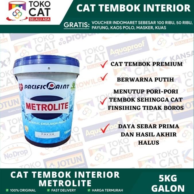

CAT TEMBOK DAN PLAFOND METROLITE WARNA PUTIH KEBIRUAN KEMASAN 3.5 L ORIGINAL