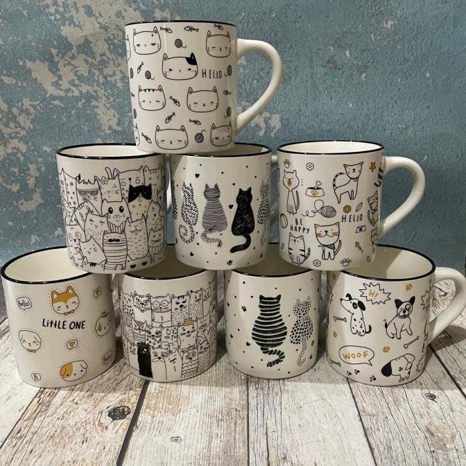 

DOUBUTSU COFFEE MUG | CUTE CAT DOG CERAMIC MUG | DOG CAT LOVERS FAMILY COLLECTION ORIGINAL