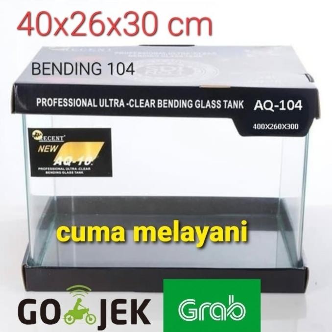 Siap Kirim aquarium bending 104 tank 40cm recent 104 bending glass tank