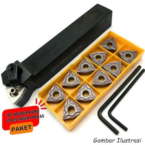 

Berkualitas Paket Insert WNMG 08 04 dan Holder | Holder Bubut | Stang Pisau Bubut