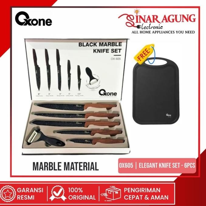 

Berkualitas Oxone Black Marble Knife Set ox-605 pisau set 100% ORIGINAL