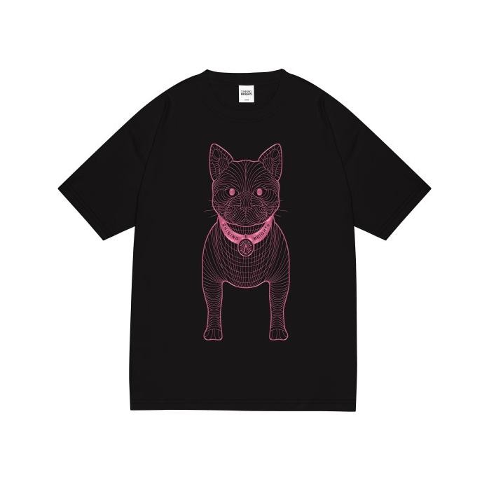 

SHINING BRIGHT CAT WIRE PINK TSHIRT - BLACK ORIGINAL