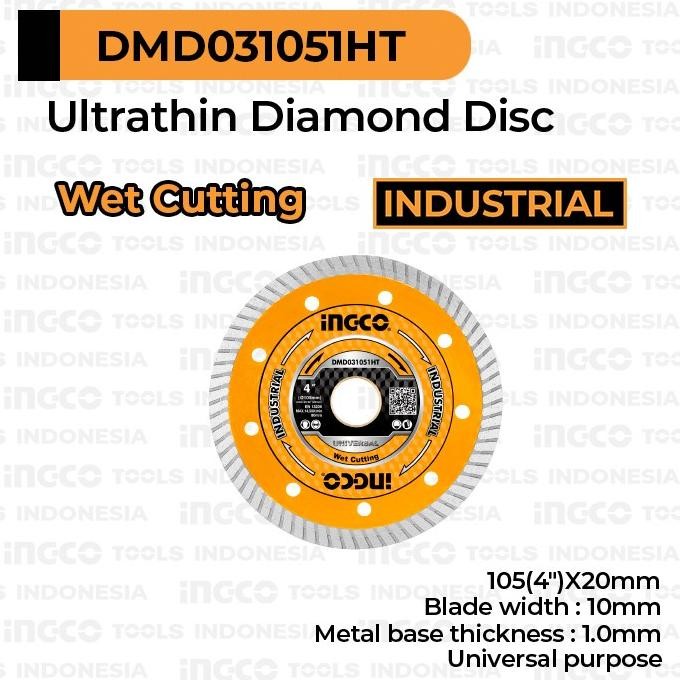 

Berkualitas Diamond Wheel (Wet 4") INGCO - Mata Pisau Potong Marmer Keramik Granit