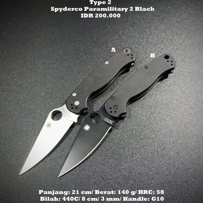 

Berkualitas Pisau lipat/ EDC folding knives/ Spyderco Paramilitary 1 Rep