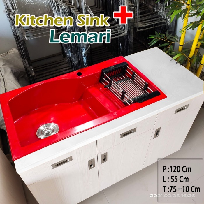 PROMO Kitchen Sink Premium Model Sapphire + 3 Lemari + 1 Laci