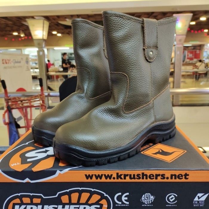 Jual Sepatu Safety/Safety Shoes Krushers Texas Brown Size 45, 46,47Big Size