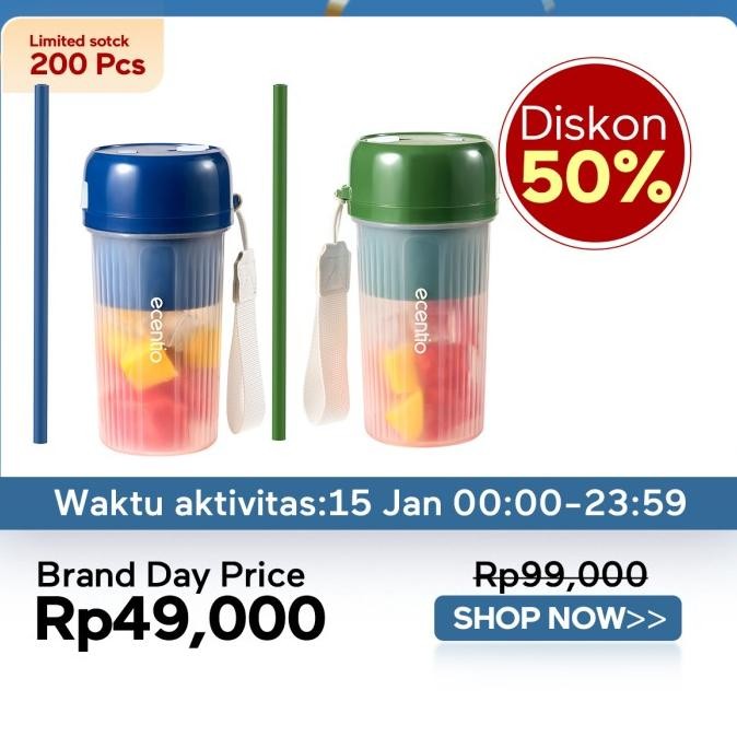 

Berkualitas ecentio Blender Mini Portable Juicer plastik Chopper kecil bumbu kapsul jus buah 12 mata pisau tanpa Stainless 304 Tahan Karat jus buah tanpa ampas