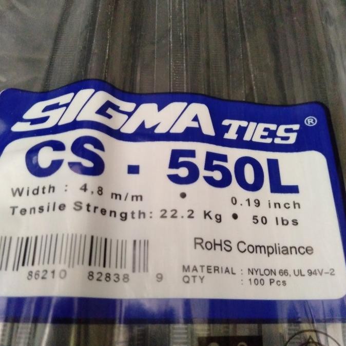 

BEBAS ONGKIR - KABEL TIES SIGMA CS 550 L HITAM ISI 100 PCS