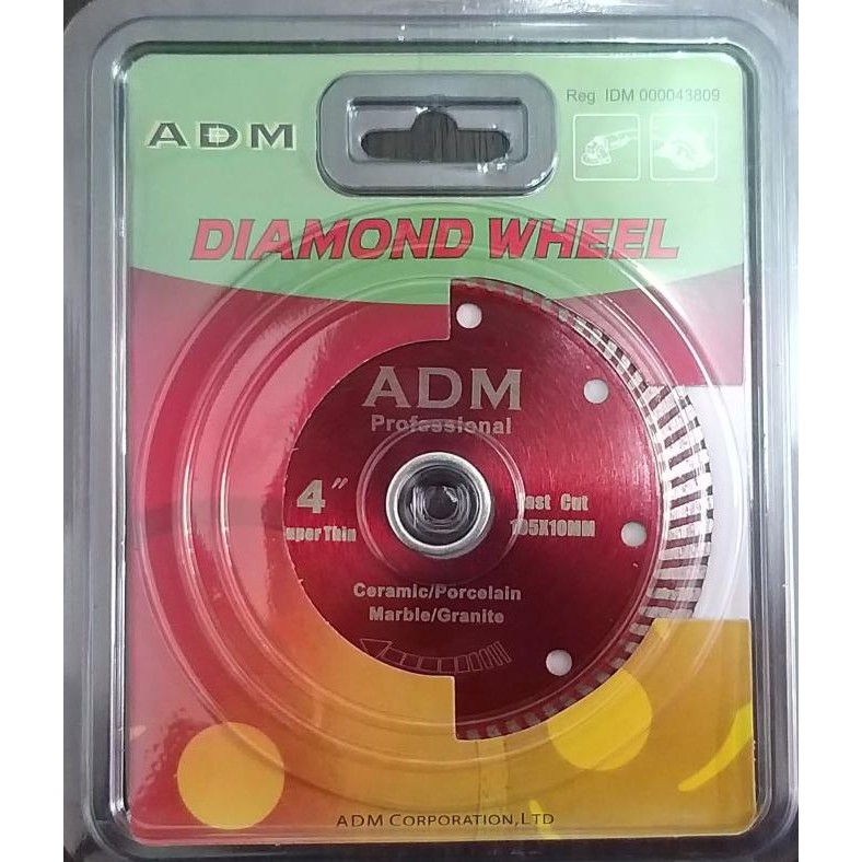 

Berkualitas MATA PISAU POTONG KERAMIK / DIAMOND WHEEL 4" ADM TURBO RED SUPER THIN