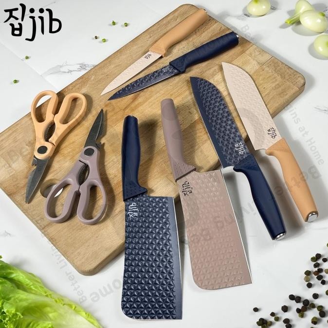 

Berkualitas JIB Black Diamond Knives Set 6 in 1 / Pisau Multifungsi Anti Lengket