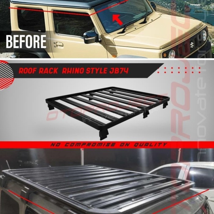 Paling Berkualitas Roof Rack Rhino Style Suzuki Jimny Jb74 2019 -2020 Rak Bagasi Roofrack