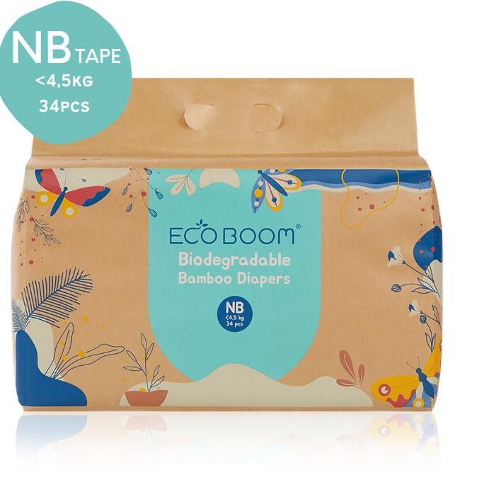 Eco Boom Bamboo Diaper NB34 - Popok Tape Bayi Eco Friendly Diaper