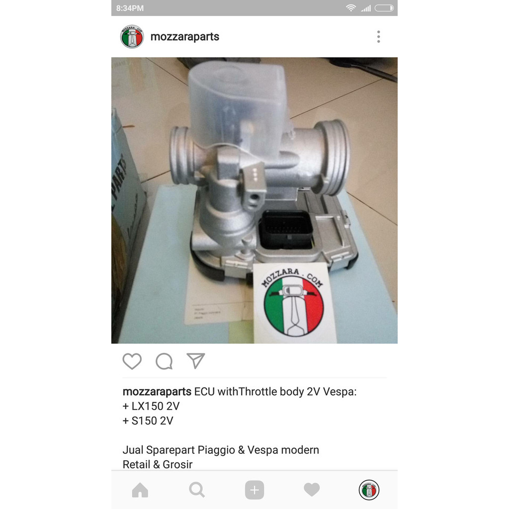 ECU withThrottle body 2V Vespa LX150 2V / S150 2V
