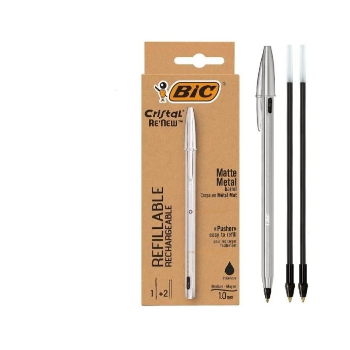 

BEBAS ONGKIR - Bic Cristal ReNew Metal Pen 1.0 Set (Pen+2 Refills)