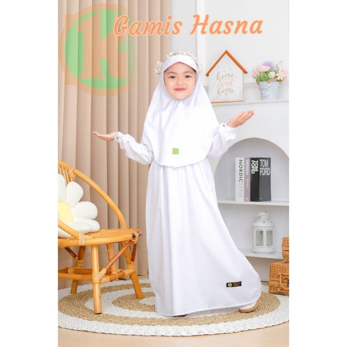 SALE GAMIS PUTIH ANAK SERIES HASNA BY KHALID FASHION