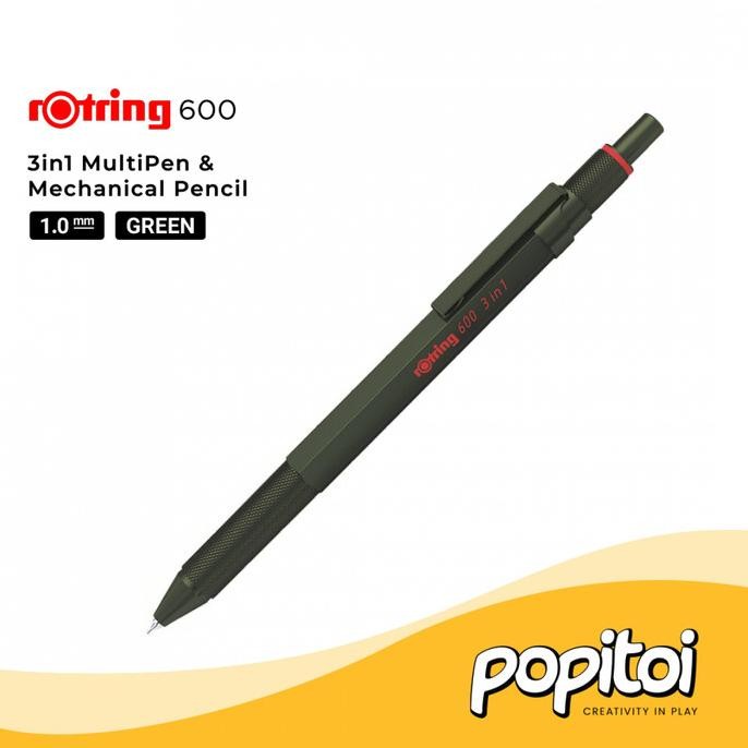 

TERLARIS - ROtring 600 Series 3in1 Multi Pen & Mechanical Pencil Pulpen Pensil Mekanik 3 in 1 Metal Drafting