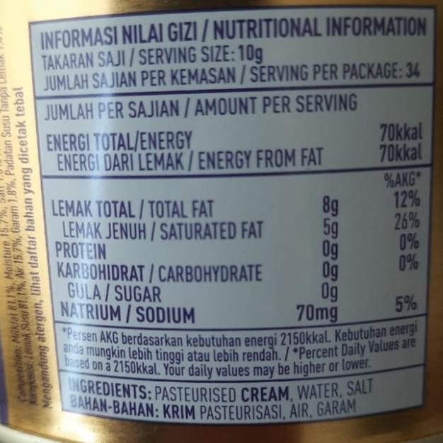 

Butter Mentega Blue Triangle Egita U 340Gr