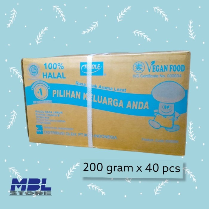 

Termurah Totole Kaldu Jamur 200 Gram 1 Dus Isi 40 Pcs Ready