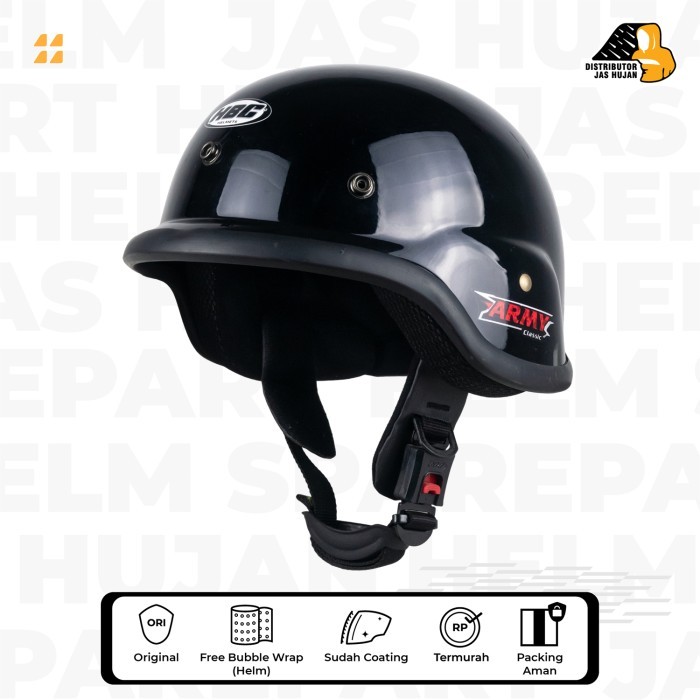Helm HBC Army Black Glossy/ Helm Chips SNI HBC