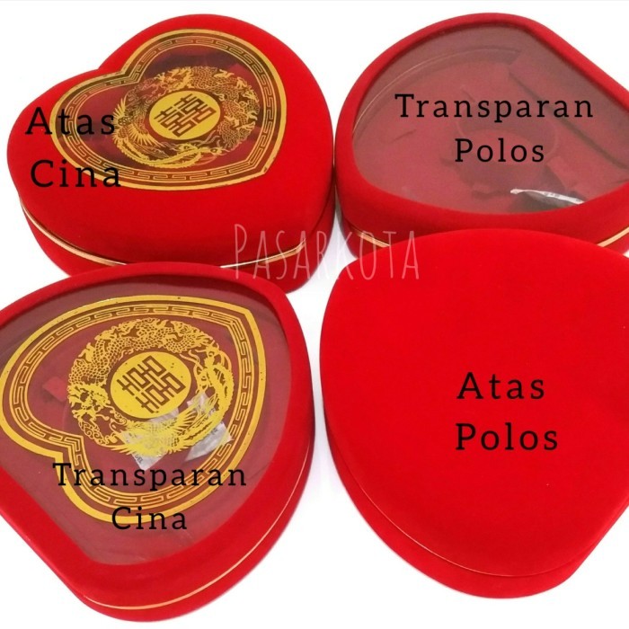 Kotak / Box tempat set Perhiasan Bentuk Love list emas