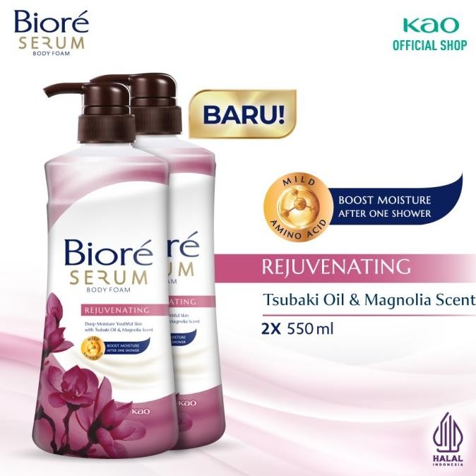 

TERSEDIA BIORE SERUM BODY FOAM REJUVENATING 550ML PUMP TWINPACK - SABUN MANDI CAIR SERUM