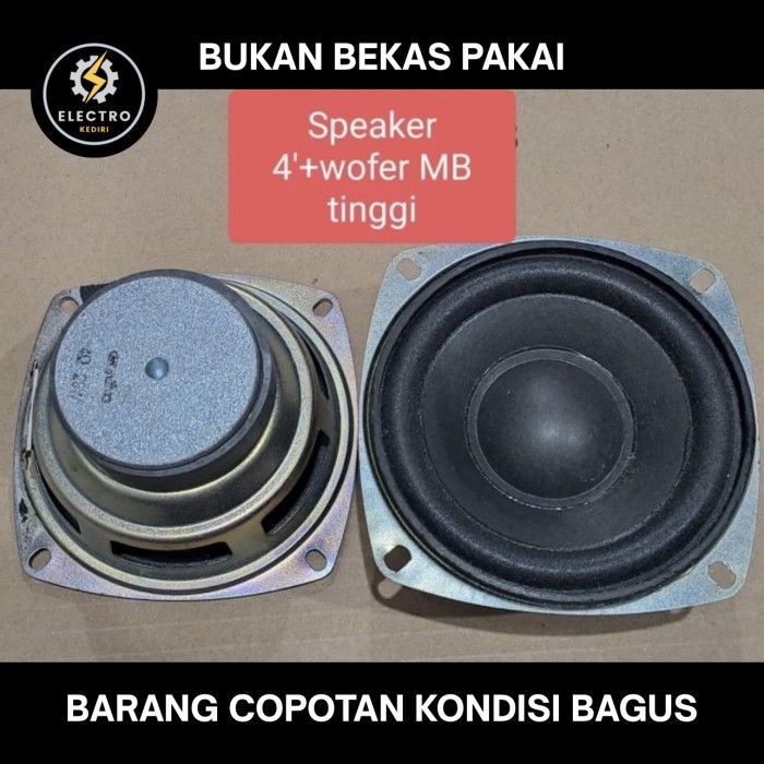 TERLARIS Speaker 4 inch + wofer harga 1 pcs | speker 4' + woofer Magnet Besar - 10 watt