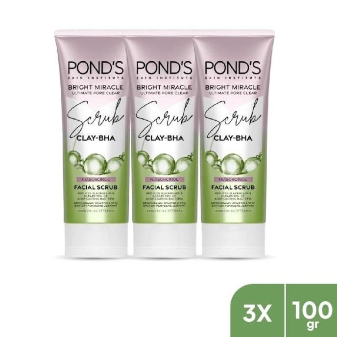 

TERSEDIA PONDS BRIGHT MIRACLE CLEAR SOLUTIONS FACIAL FOAM SCRUB - 100G X3