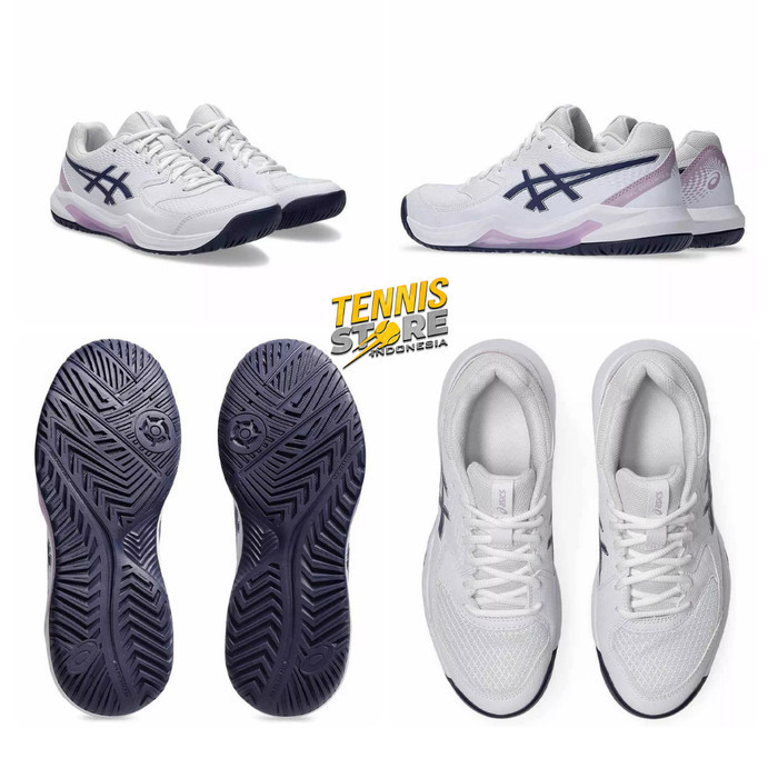 Sepatu Tenis Wanita Asics GEL DEDICATE 8 WOMEN / White Indigo Fog