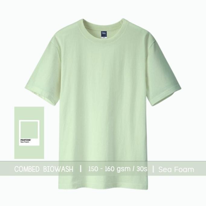 

TERSEDIA KAOS BASIC BIOWASH - SEA FOAM [ COMBED BIOWASH 30S ] | ULTRA SOFT