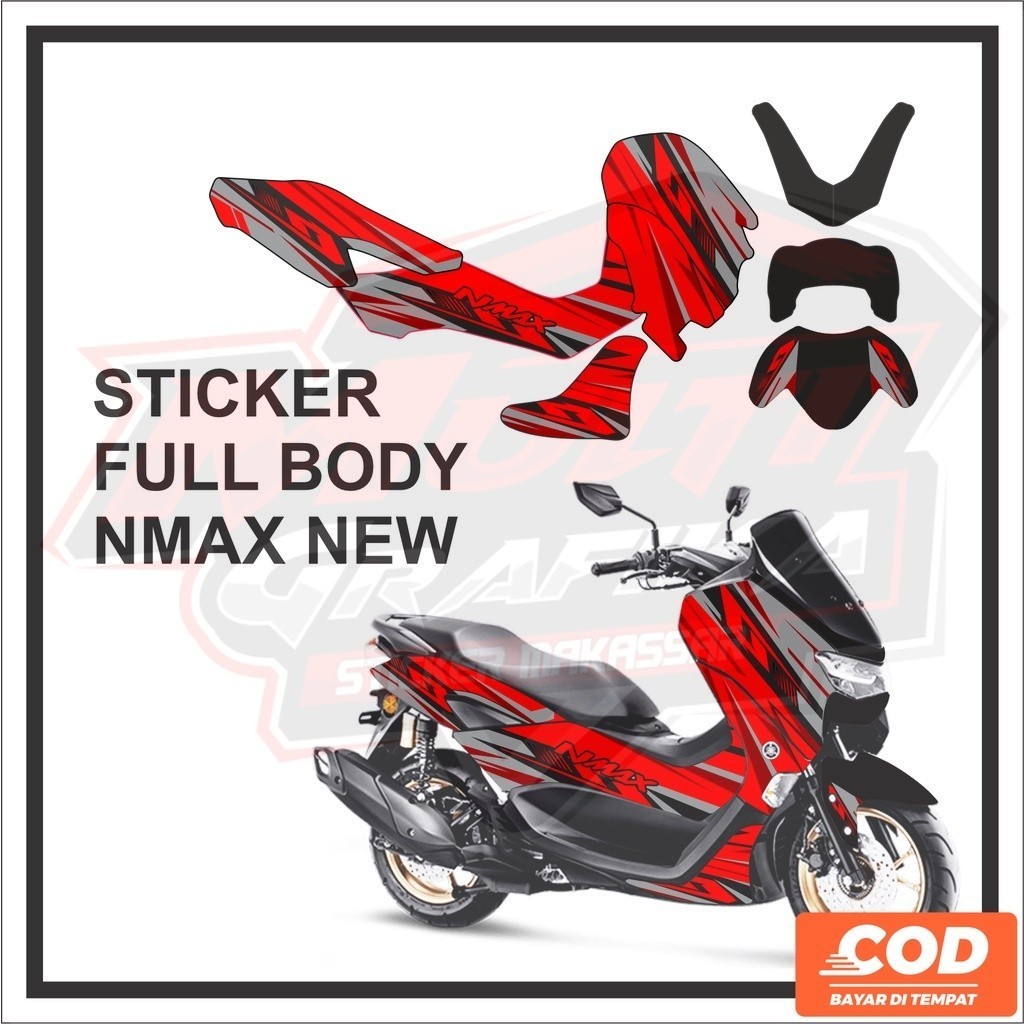 Stiker Striping Costum Aksesoris Emblem Motor YAMAHA N MAX NEW 2021 2022 CONNECTED ABS Full Body