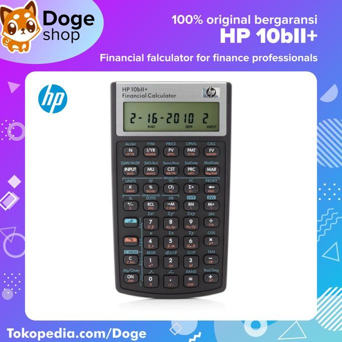 

BEBAS ONGKIR - HP 10bii+ Financial Calculator 10b 10bII 10 b II + plus Finansial Statistik NW239AA Hewlett Packard