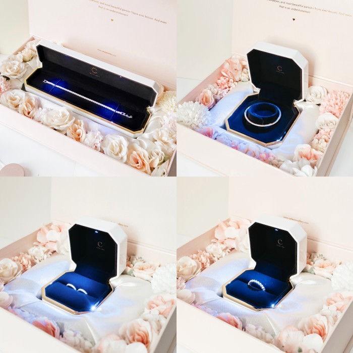 Celest - Valentines Flower Jewelry Box Hard Box Perhiasan Bunga