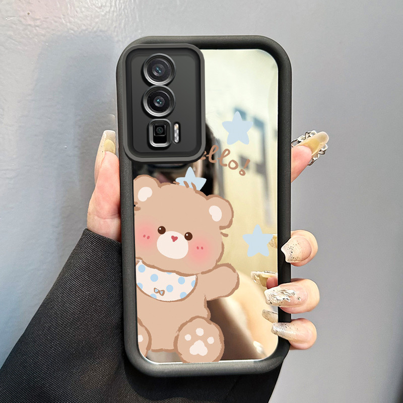 Casing Hp Untuk Xiaomi POCO F5 Case Casing Softcase kelinci putih HP Kesing cermin langkah baru peli