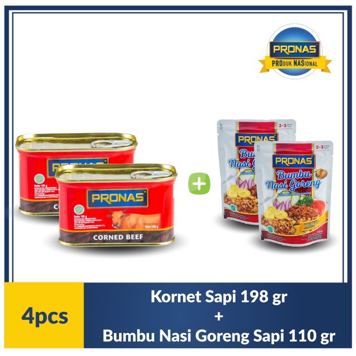 

Pronas Nasi Goreng 110 g dan Kornet Sapi 198 g (bundling 4 cs) BERGARANSI