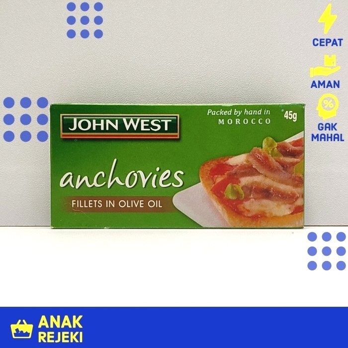 

John West Anchovies Fillets in Olive Oil 45gr - Anchovy Teri Zaitun BIG PROMO