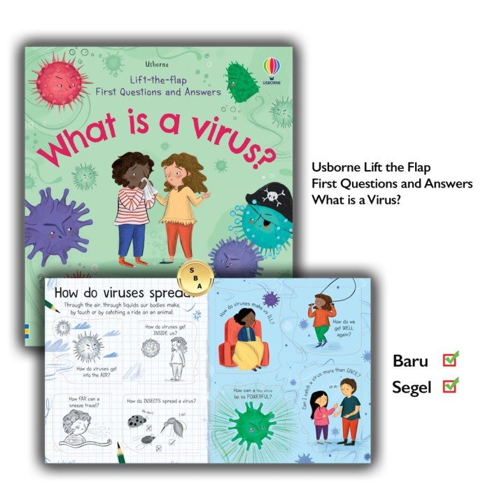 

TERBARU! Buku Usborne Lift The Flap First QnA What is a Virus 