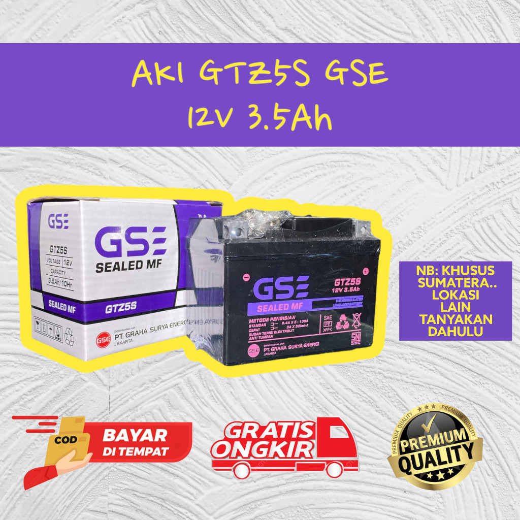 Aki Motor Yamaha Xabre GTZ5S GS E Accu Kering MF