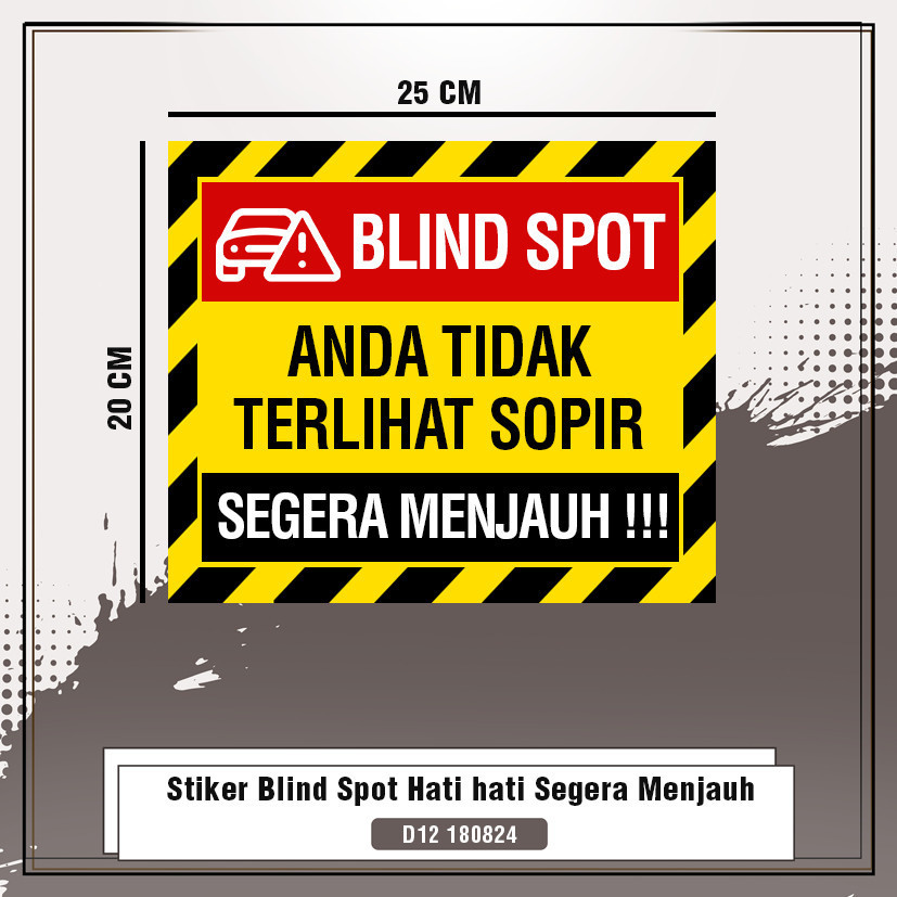 

Stiker Blind Spot Hati hati Segera Menjauh Bahan Vinyil Anti air multi Sticker