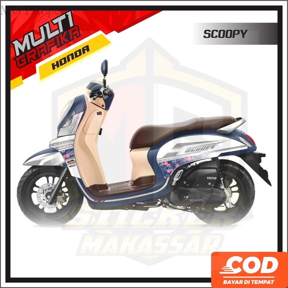 Stiker Striping Decal striping Bodi Kap  HONDA SCOOPY 2021 Semi Full ( Scoopy terbaru )