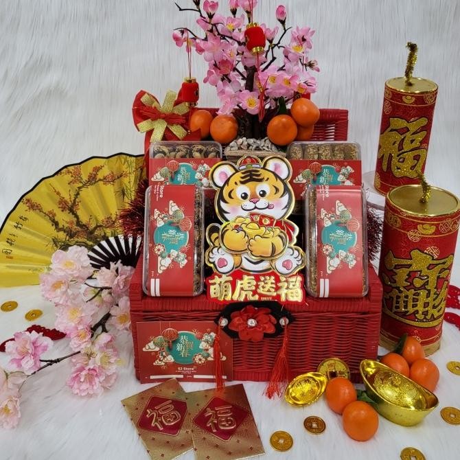 

Sale! Paket box dekorasi sakura hampers imlek cny parcel hadiah kue kering 7