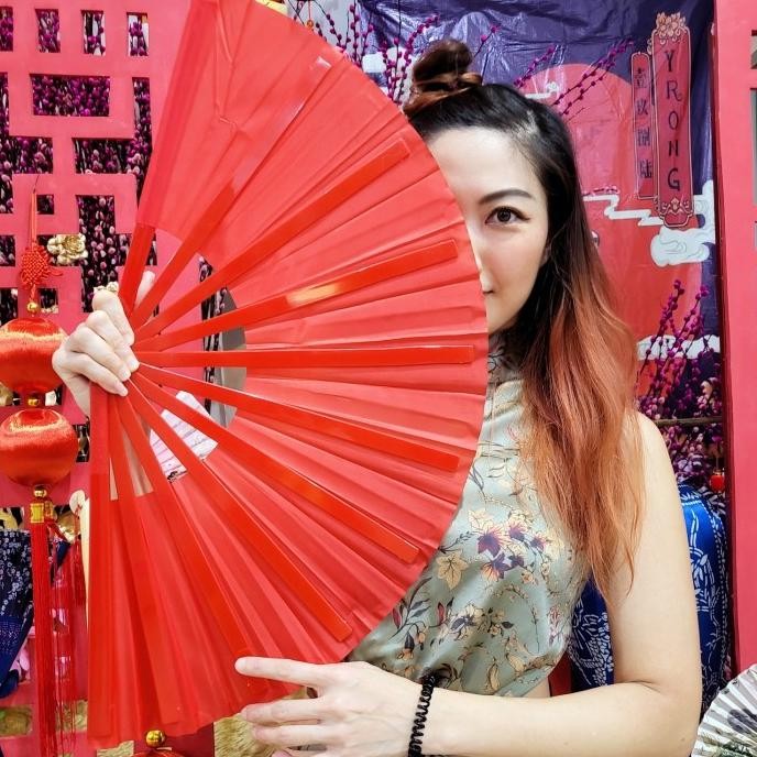

Sale! Aksesoris dekorasi hiasan meja imlek kipas besar chinese new year