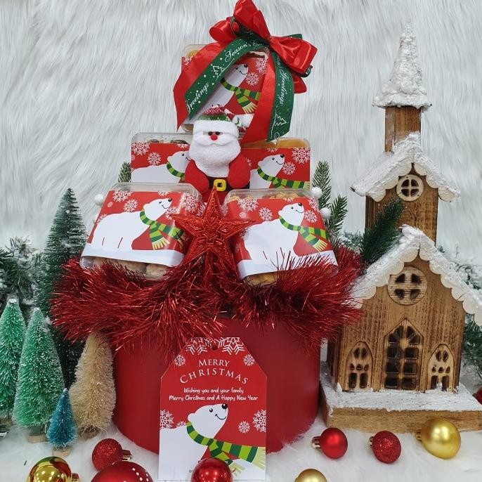 

Sale! Paket dekorasi hampers natal christmas parcel hadiah kue kering 17