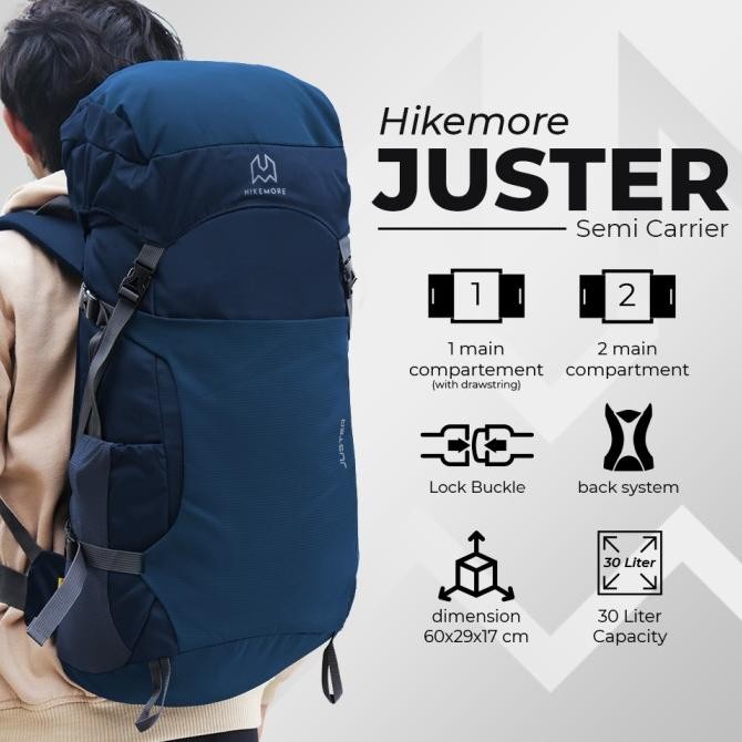 Tas Semi Carrier Gunung 30L Hikemore Juster Original Setara Eiger
