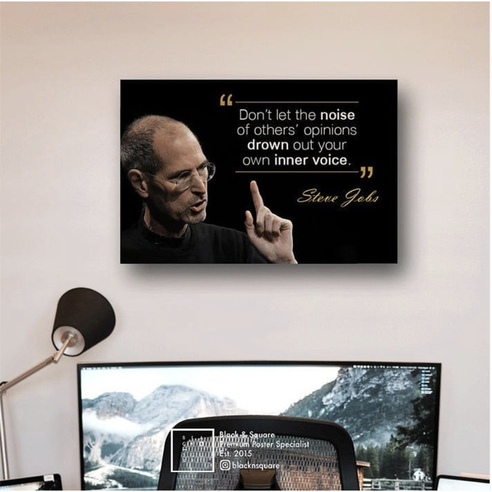 Steve Jobs Quotes - Premium Poster + Borderless Frame - Size 60X40Cm Ready